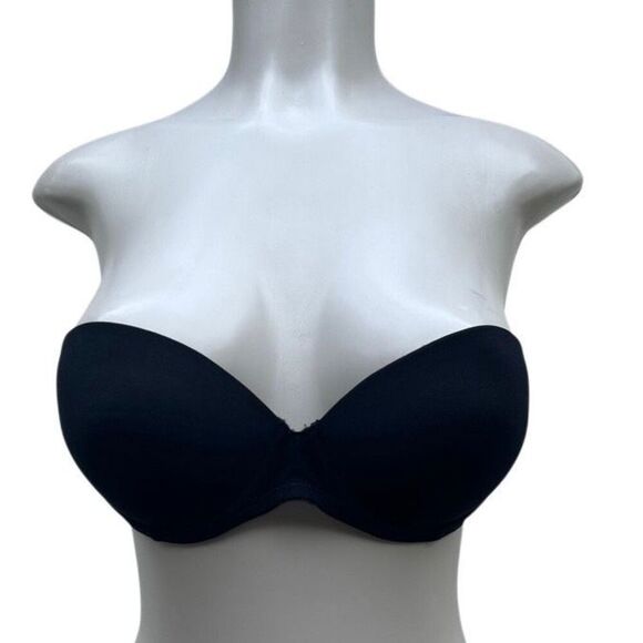 Calvin Klein Perfectly Fit Strapless Push-up Bra Women's Sz 34B Black Underwire - Picture 1 of 8